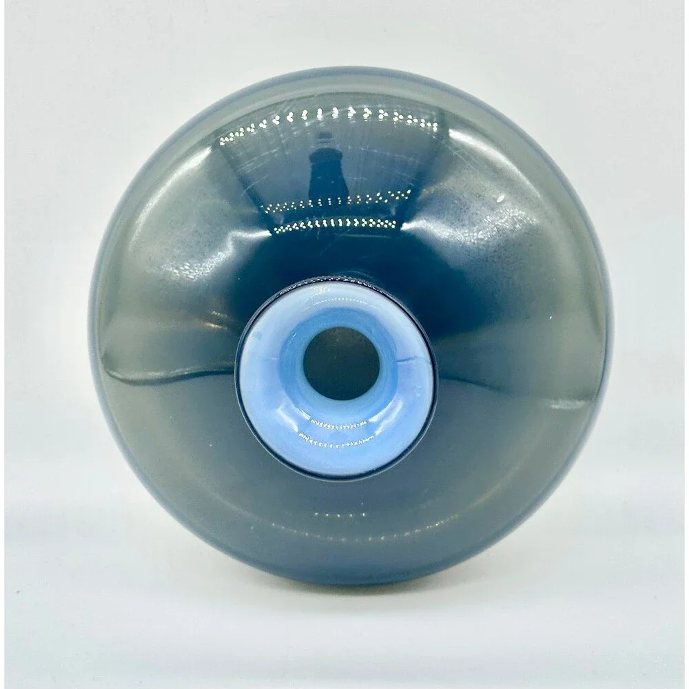 West Elm Smoke Gray Green Flair Blue Opaque VaseMouth blown studio glass vase